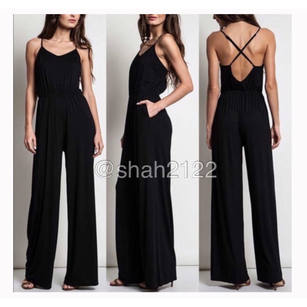 Jumpsuit Wide Leg Pants Romper Jumper Dress - Picture 3 of 5
